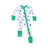 Angel Dear Vintage Golf Carts Blue 2 Way Zipper Romper