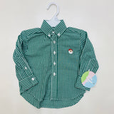 Zuccini Kids Alton Santa Face Button Up Green Check