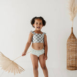 Babysprouts Girls 2 Piece Swimsuit Seagrass Checker
