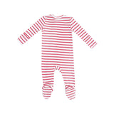 Angel Dear Stripe Vintage Red 2 Way Zipper Footie
