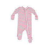 Angel Dear Stripe Vintage Red 2 Way Zipper Footie