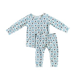 Babysprouts Lounge Set Checkered Blue Hearts