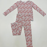 Sweet Bamboo Big Kid Pajama Set Crimson Floral