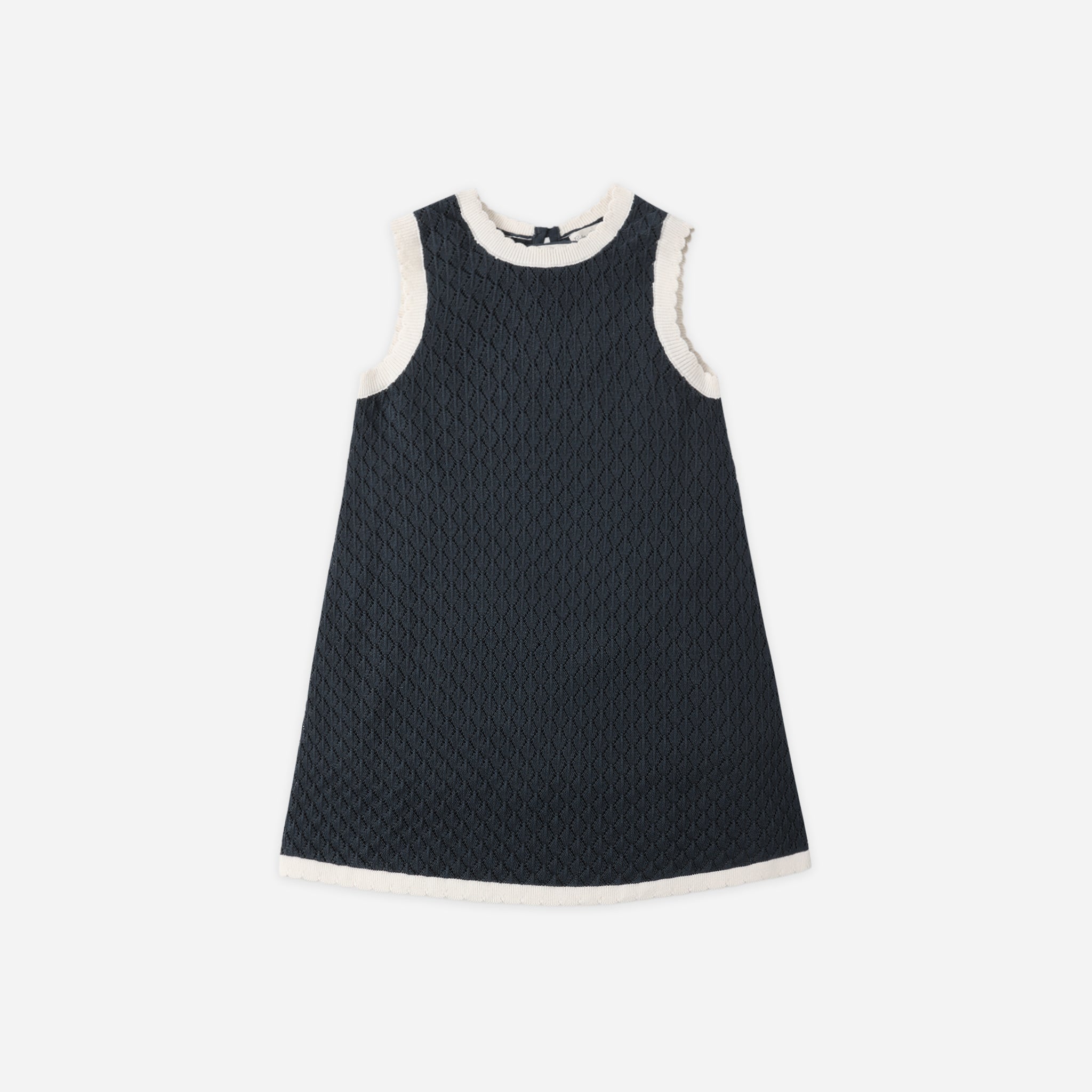 Crochet Tank Mini Dress Navy 2-3Y