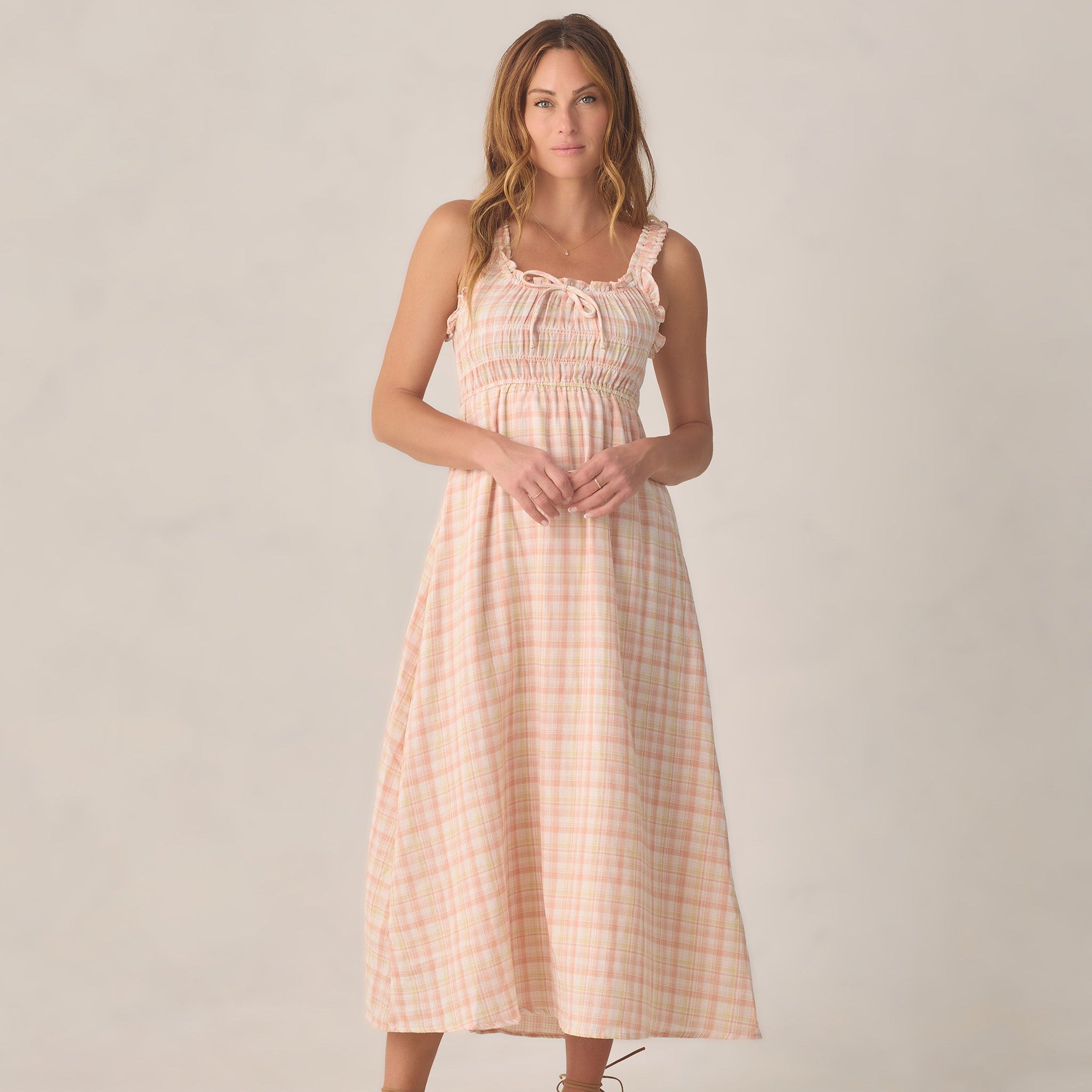Rylee + Cru Womens Jane Dress Summer Plaid Ready Set Grow Rylee + Cru Womens Jane Dress Summer Plaid Ready Set Grow