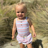 Vignette Karter Onesie and Bloomer Set Pink Retro Stripe