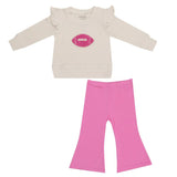 Angel Dear Football Ruffle Applique Top and Flare Pant Set