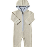 Me & Henry Blaine Hooded Knit Romper Beige