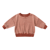 Quincy Mae Velour Relaxed Sweatshirt and Pant Set Candy Stripe