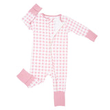 Sweet Bamboo Zipper Romper Pink Gingham