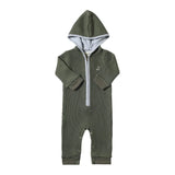 Me & Henry Blaine Hooded Knit Romper Green