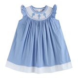 Lil Cactus Crosses Smocked Bishop Dress Periwinkle