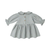 Quincy Mae Marisol Dress Steel Blue