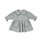 Quincy Mae Marisol Dress Steel Blue