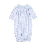 Baby Loren Blue Baby Toile Pima Hand Smocked Gown