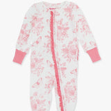 Rufflebutts Pink Butterfly Garden Toile Convertible One Piece