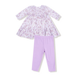 Angel Dear Sweet Dream Florals Smocked Tiered Dress and Legging Set