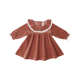 Quincy Mae Velour Baby Dress Cranberry