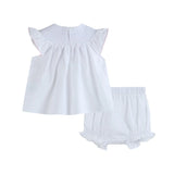 Lil Cactus White Baby Sister Smocked Dress and Bloomer Set
