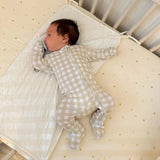 Dear Perli Gingham Zipper Footie