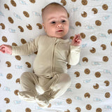 Dear Perli Zippered Footie Oat