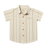 Me & Henry Newport Woven Shirt Brown/Beige Stripe