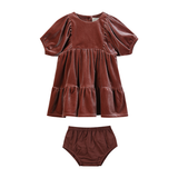 Vignette Noah Dress Rust Velvet