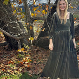Vignette Women's Amy Dress Green Velvet
