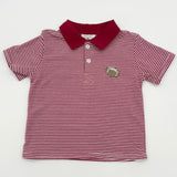 Cypress Row Tailgate Polo Dark Red Stripe