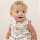 Quincy Mae Woven Jumpsuit Blue Plaid