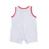 Angel Dear Baseball Stripe Sleeveless Shortie Romper