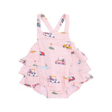 Angel Dear Golf Cart Cuties Ruffle Sunsuit Pink