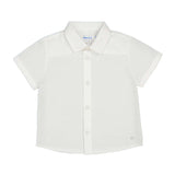 Mayoral 1112 White Short Sleeve Linen Button Up Shirt