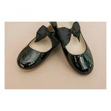 L'Amour Amelia Bow Flat Patent Black