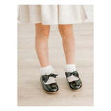 L'Amour Amelia Bow Flat Patent Black