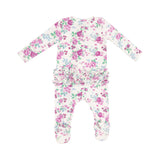Angel Dear Cute Little Roses Ruffle Front Zipper Footie