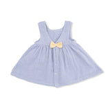 Angel Dear Micro Gingham Blue Blizzard Dress with Bow & Bloomer