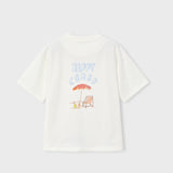 The Boston Kids by Mayoral 6043 Happy Combo Short Sleeve Top Cream