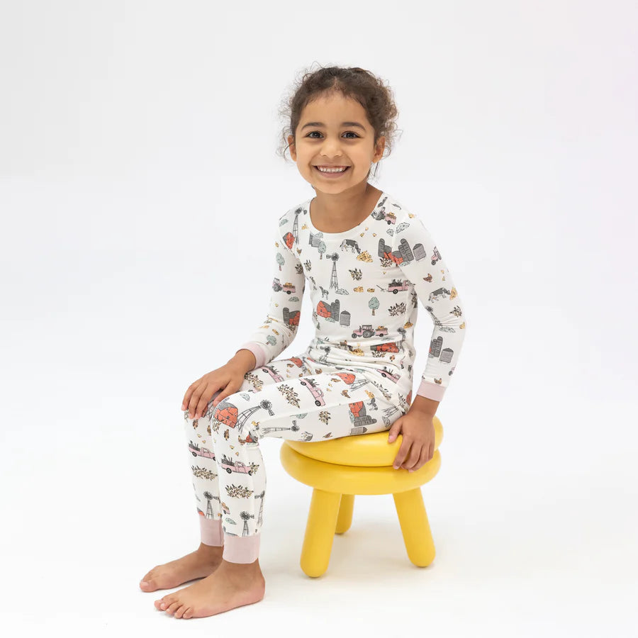 Angel Dear Pink Hay Farmer LS Loungewear