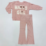 Babysprouts Boxy Sweatshirt and Flare Pants Set Happy Girl