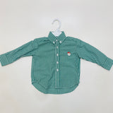 Zuccini Kids Alton Santa Face Button Up Green Check