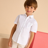 Mayoral 3112 White Short Sleeve Button Up