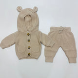 Babysprouts Knit Hoodie and Pant Set Sand
