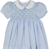 Feltman Brothers 3709 Rosebud Diamond Smocked Dress Blue