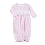 Baby Loren Sally Pink Stripes Hand Smocked Pima Gown