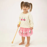 Angel Dear Pink Golf Cart Oversized Applique Sweatshirt