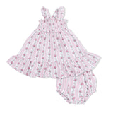 Angel Dear Winding Roses Stripe Smocked Ruffle Sundress