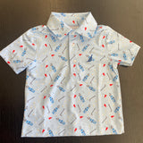 Coolybri Miles Performance Lt. Blue Golf Print Polo