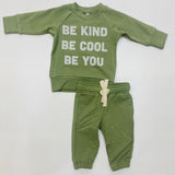 Babysprouts Raglan Sweatshirt and Jogger Set Be Kind Be Cool