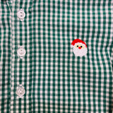 Zuccini Kids Alton Santa Face Button Up Green Check